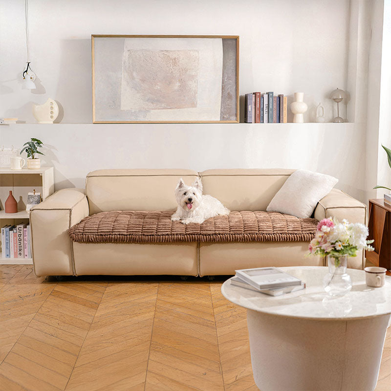 Housse de canapé en biscuits gaufrés flanelle douce et confortable avec tapis respirant pour animaux