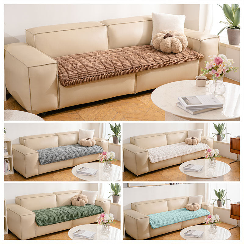 Housse de canapé en flanelle douce et respirante motif gaufre pour animaux confortable et cosy